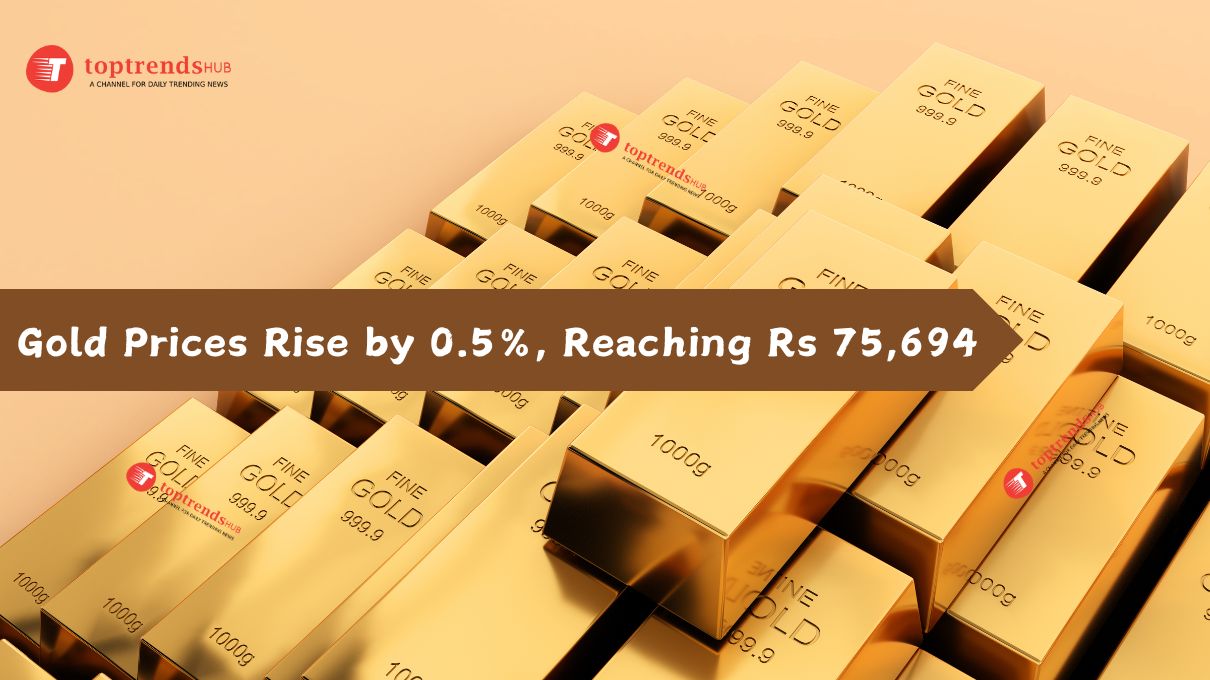 Gold prices increased by 0.5%, reaching Rs 75,694 on October 4, according to data from MCX.